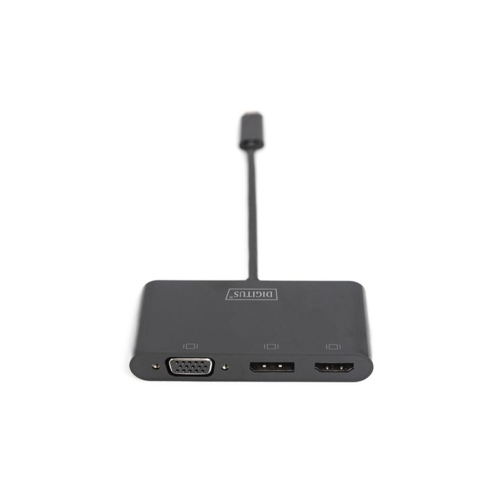 Digitus - Adaptador de monitor triple USB-C™ 3 en 1 (HDMI, DP, VGA)
