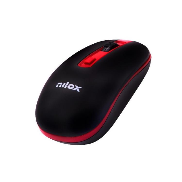 Nilox - MOUSE WIRELESS BLACK/RED 1600 DPI