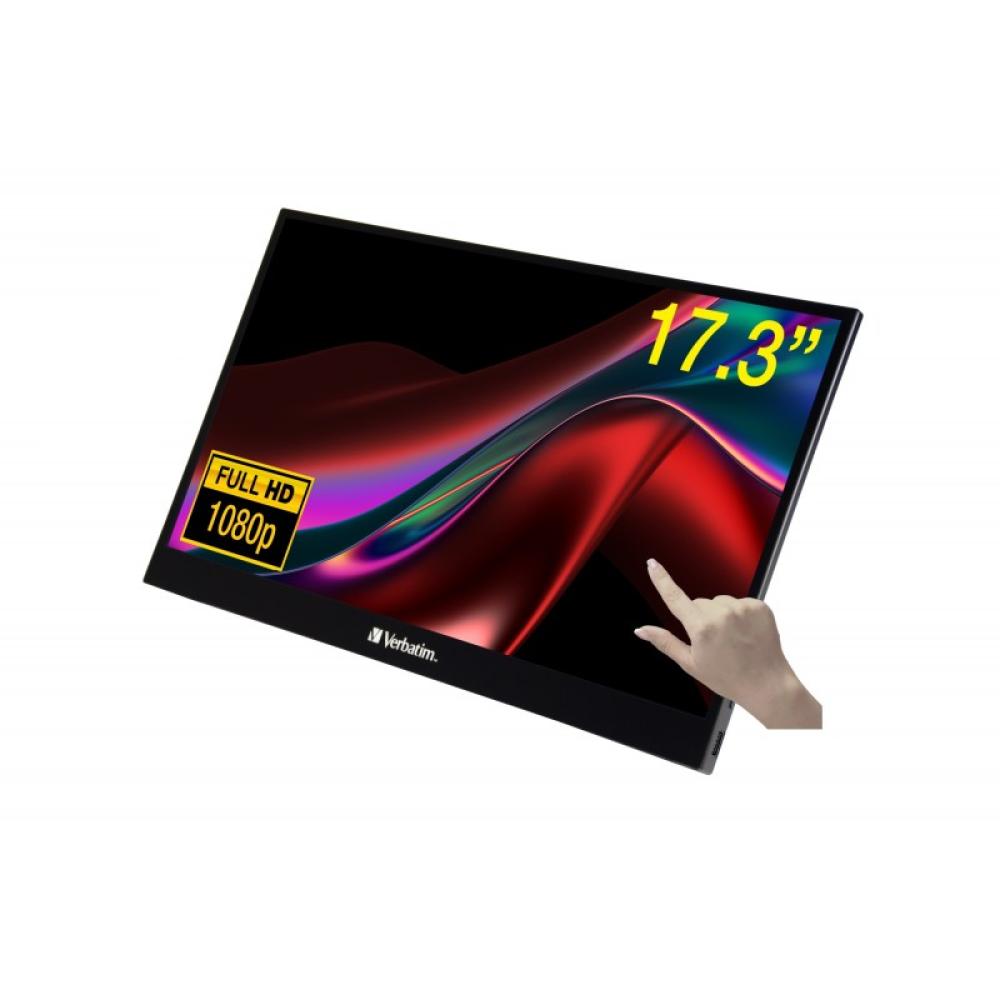 Verbatim - 49593 pantalla para PC 43,9 cm (17.3") 1920 x 1080 Pixeles Full HD LCD Pantalla táctil Negro