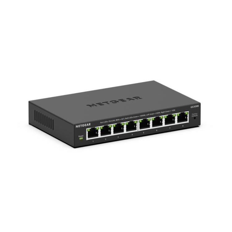 NETGEAR - GS308E Gestionado L2/L3 Gigabit Ethernet (10/100/1000) Negro