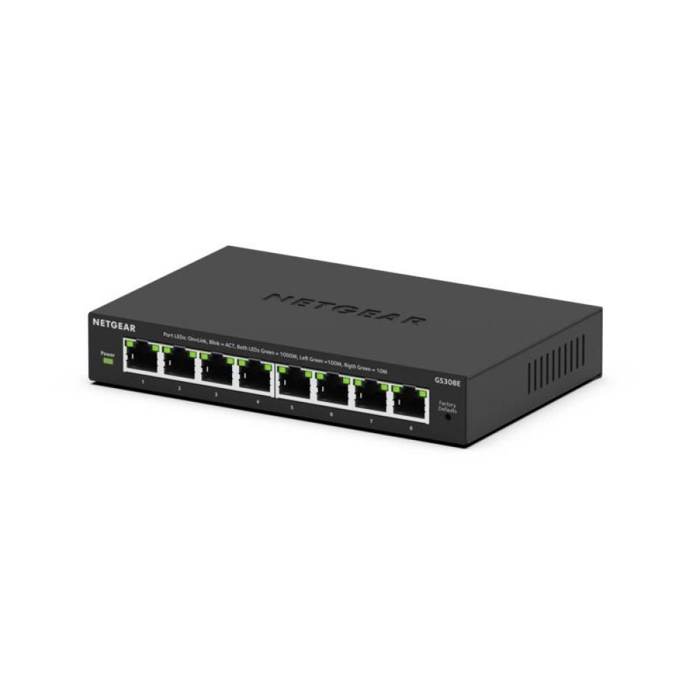 NETGEAR - GS308E Gestionado L2/L3 Gigabit Ethernet (10/100/1000) Negro