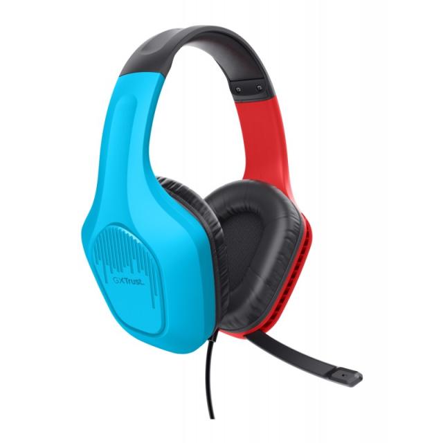 Trust - GXT 416S Zirox Auriculares Alámbrico Diadema Juego Negro, Cian, Rojo