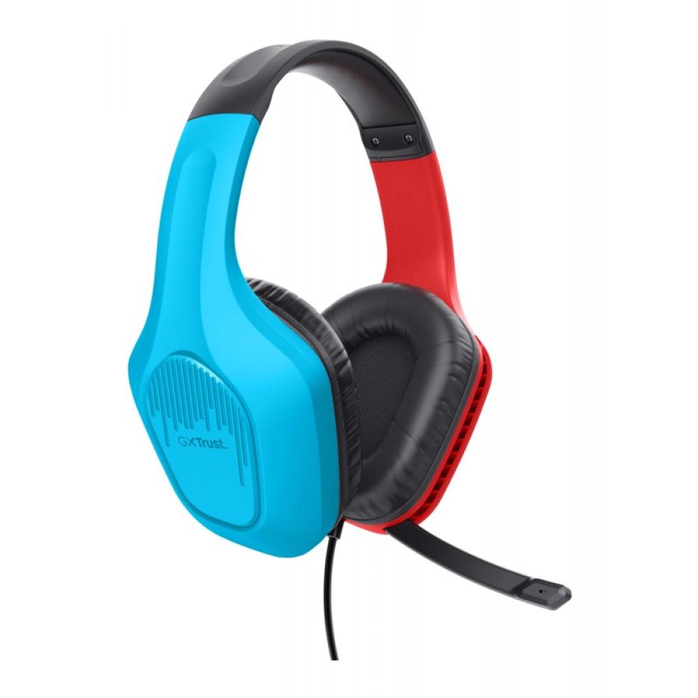 Trust - GXT 416S Zirox Auriculares Alámbrico Diadema Juego Negro, Cian, Rojo