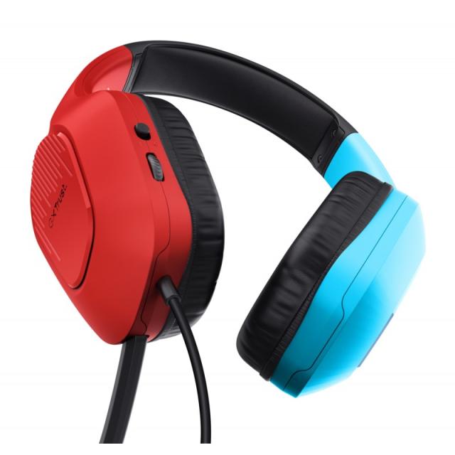 Trust - GXT 416S Zirox Auriculares Alámbrico Diadema Juego Negro, Cian, Rojo