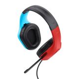 Trust - GXT 416S Zirox Auriculares Alámbrico Diadema Juego Negro, Cian, Rojo