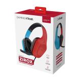 Trust - GXT 416S Zirox Auriculares Alámbrico Diadema Juego Negro, Cian, Rojo