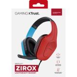 Trust - GXT 416S Zirox Auriculares Alámbrico Diadema Juego Negro, Cian, Rojo