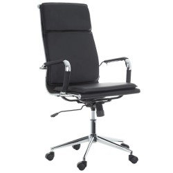 Sillón de oficina AMSTERDAM, alto, gas, basculante, similpiel negra