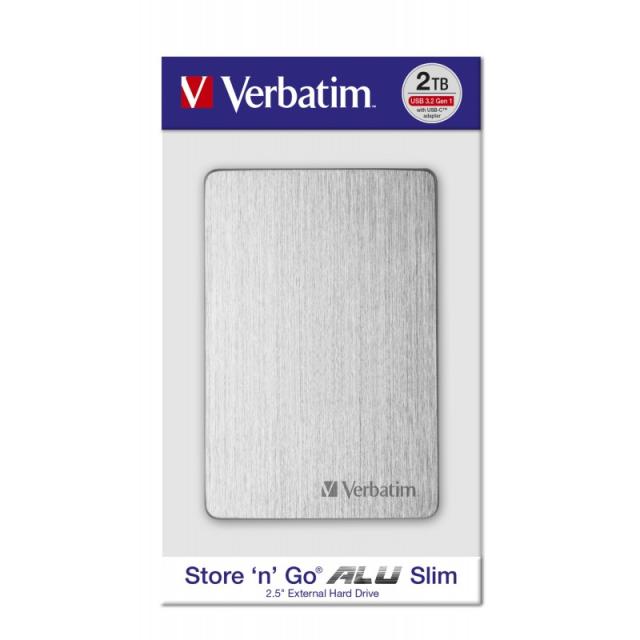 Verbatim - Disco duro portátil Store ''n'' Go ALU Slim 1 TB Plata