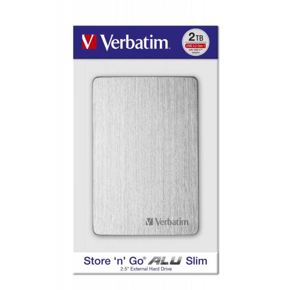 Verbatim - Disco duro portátil Store ''n'' Go ALU Slim 1 TB Plata