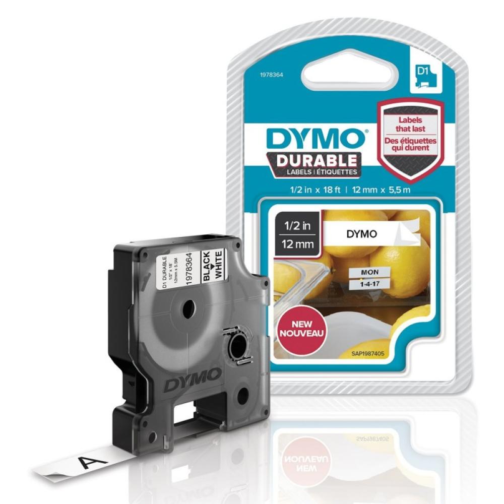 DYMO - D1 - Etiquetas Durable - Negro sobre blanco - 12mm x 5.5m - 1978364
