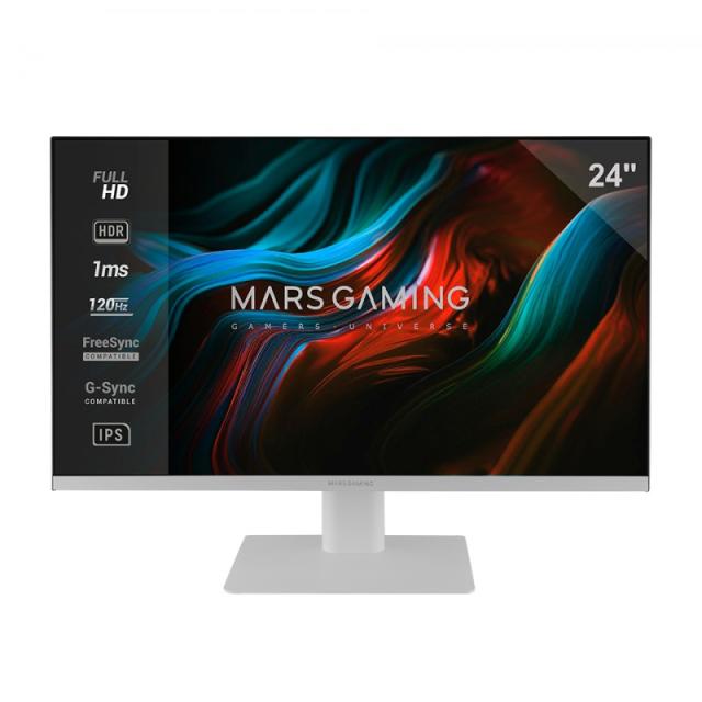 Mars Gaming - MV-24, Monitor 24” IPS FHD 120Hz, HDR10 1ms, FreeSync y G-SYNC, Monitor PC con Altavoces Integrados, Inclinación 2