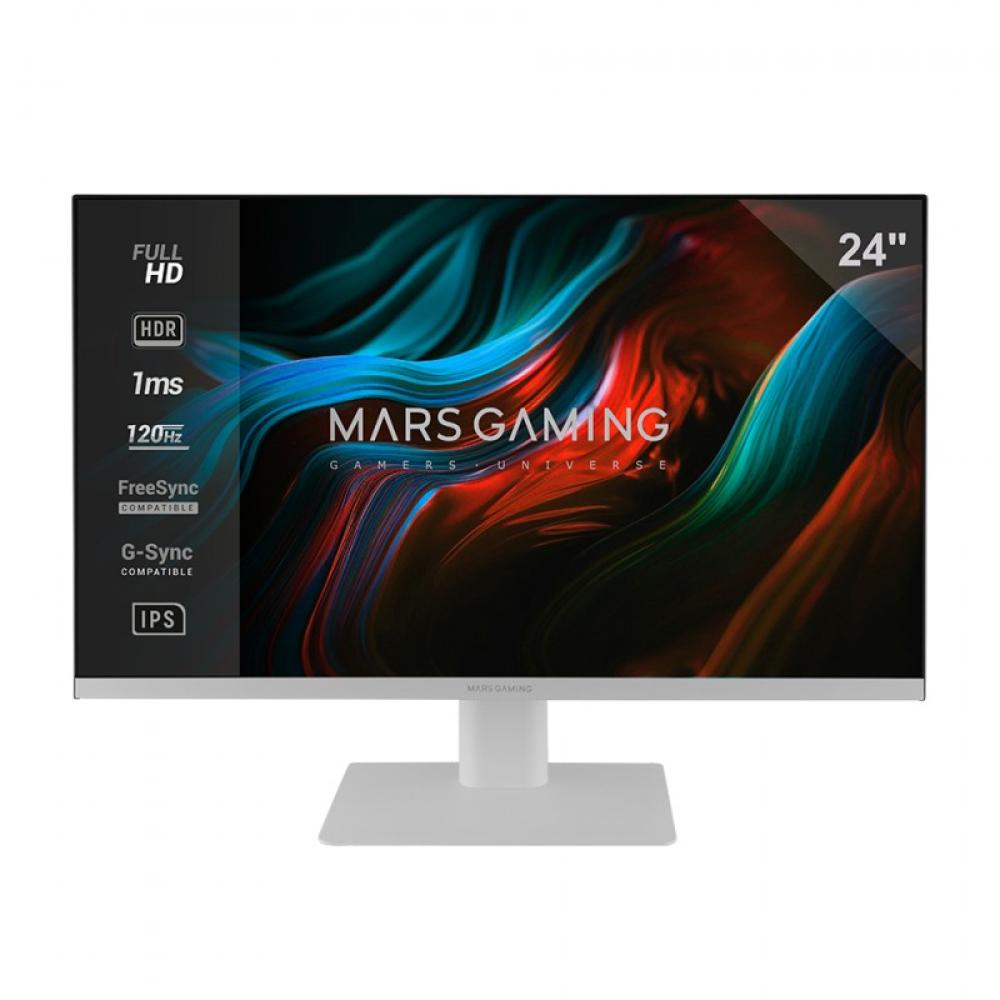 Mars Gaming - MV-24, Monitor 24” IPS FHD 120Hz, HDR10 1ms, FreeSync y G-SYNC, Monitor PC con Altavoces Integrados, Inclinación 2