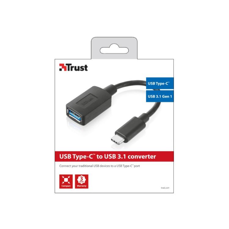 Trust - 20967 cable USB 0,09 m USB C USB A Negro