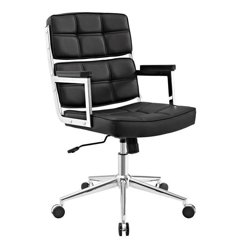 Sillón de oficina VITTORIO, alto, gas, basculante, similpiel negra