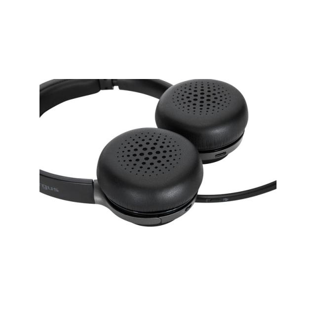 Targus - AEH104GL auricular y casco Auriculares Inalámbrico y alámbrico Diadema Llamadas/Música USB Tipo C Bluetooth Negro