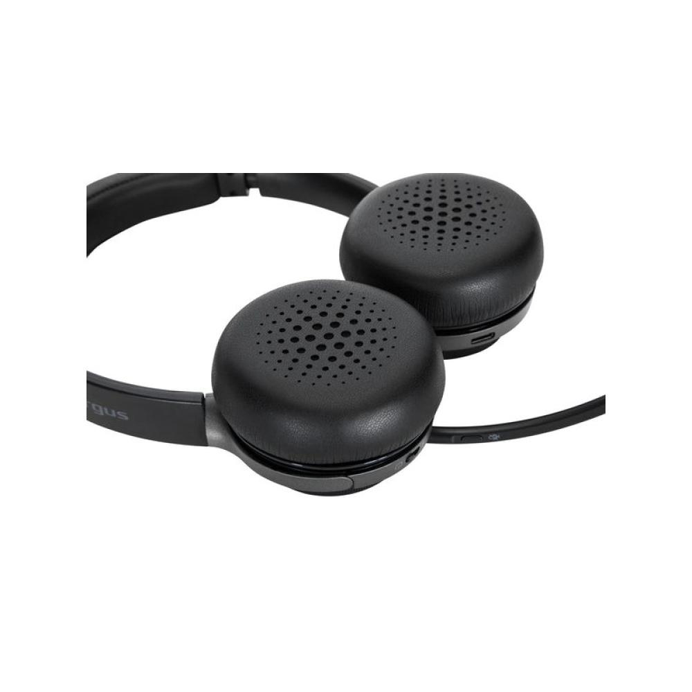 Targus - AEH104GL auricular y casco Auriculares Inalámbrico y alámbrico Diadema Llamadas/Música USB Tipo C Bluetooth Negro