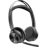 HP Poly - Auriculares Poly Voyager Focus 2 USB-C-C con certificación Microsoft Teams + adaptador USB-C/A + base de carga