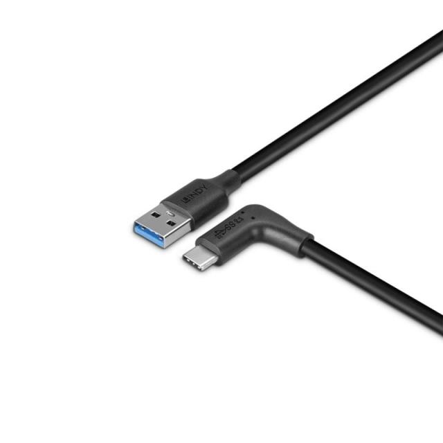 Lindy - 32012 cable USB USB 3.2 Gen 2 (3.1 Gen 2) 0,5 m USB A USB C Negro