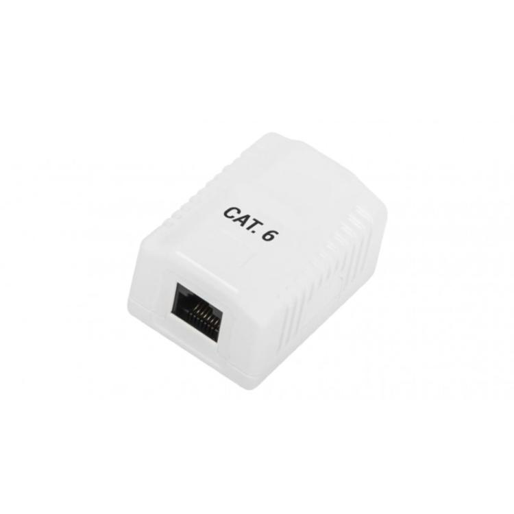 Phasak - Cajade superficie RJ45 UTP Cat.6 Dual entrada inferior blanca - PHK 1010