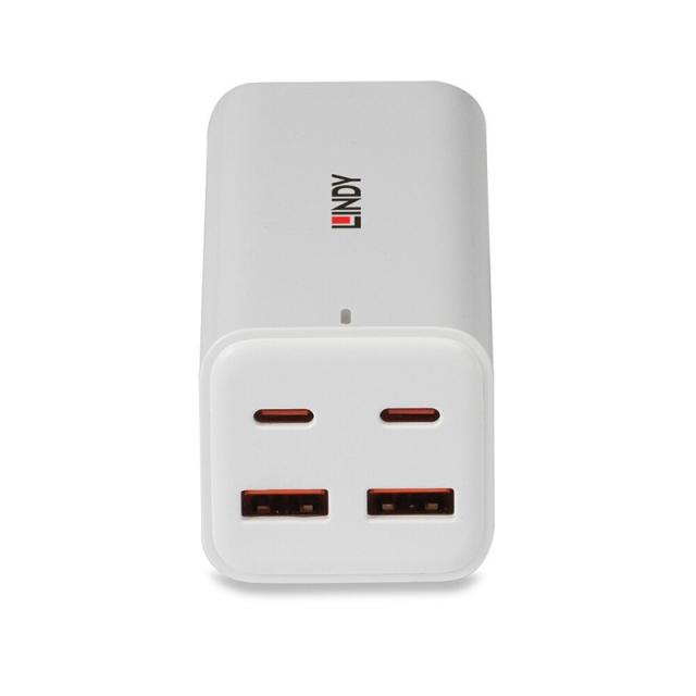Lindy - 73441 cargador de dispositivo móvil Universal Blanco Corriente alterna Carga rápida Interior