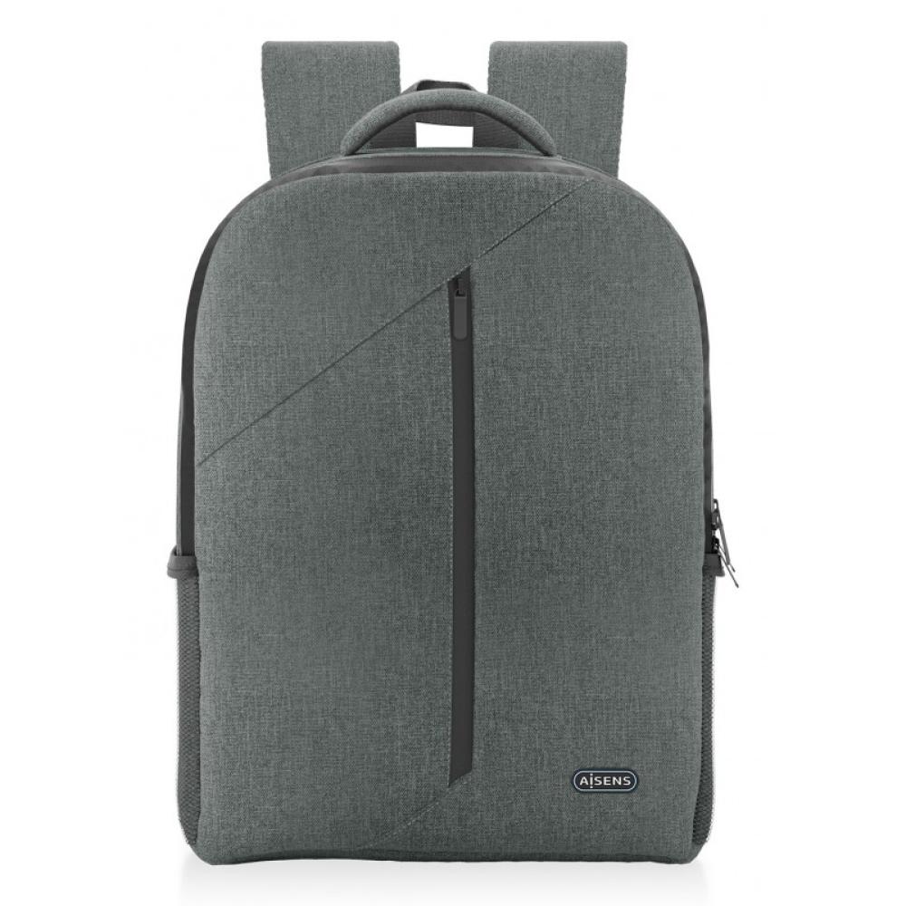 AISENS - Mochila premium para portátil 15.6, Gris - ASBG-BP084-GR
