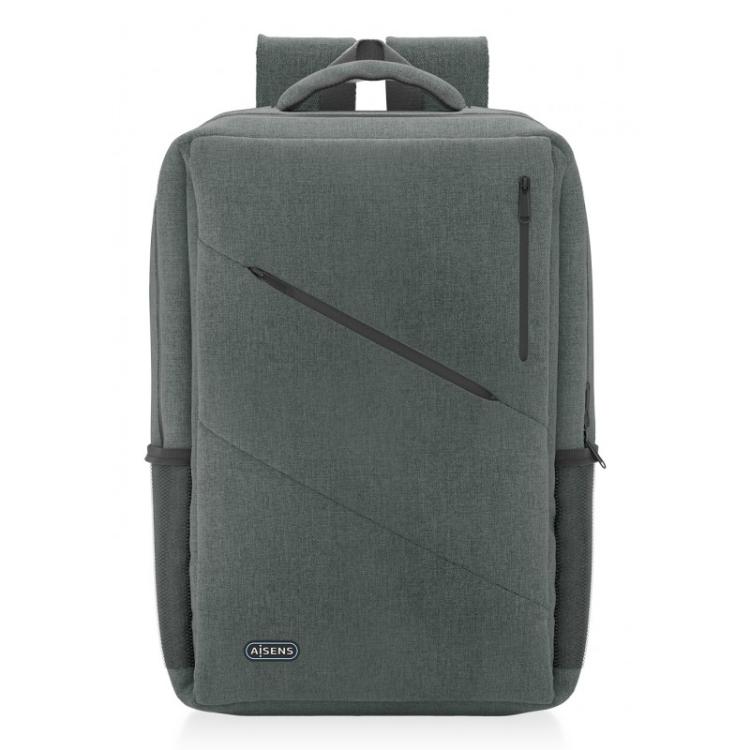 AISENS - Mochila urbana y de oficina para portatil 15,6, Gris