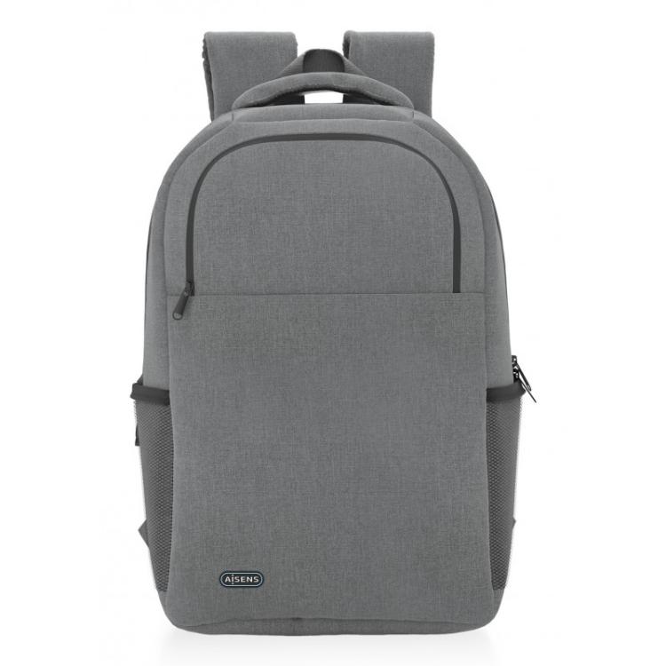 AISENS - Mochila premium para portátil 15.6, Gris - ASBG-BP083-GR