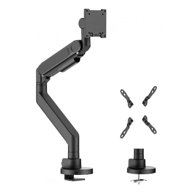 AISENS - Soporte de mesa pro contrapeso giratorio e inclinable para monitor/TV 27kg (3 pivotes, 1 brazo) de 24-57, Negro