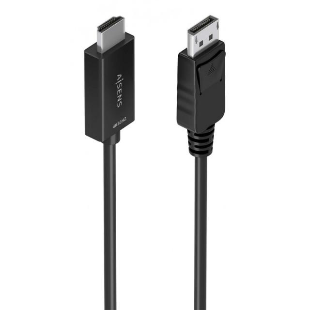 AISENS - Cable conversor DisplayPort a HDMI 4K@60Hz, DP/M-HDMI/M, Negro, 1.0m