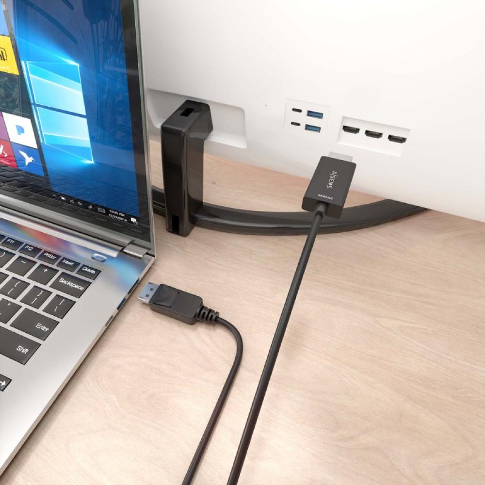 AISENS - Cable conversor DisplayPort a HDMI 4K@60Hz, DP/M-HDMI/M, Negro, 1.5m