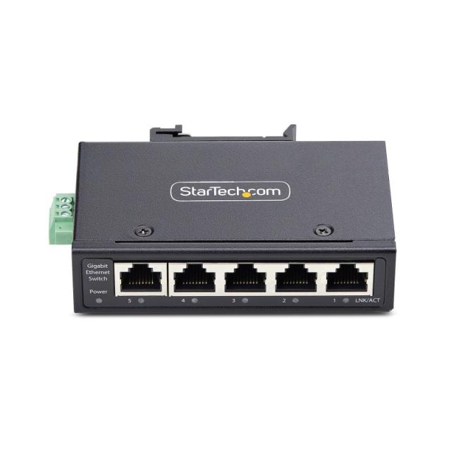 StarTech.com - Switch Ethernet Industrial de 5 Puertos no Gestionado IP30 - Ethernet 100/1000 - Montaje en Pared o Carril DIN -