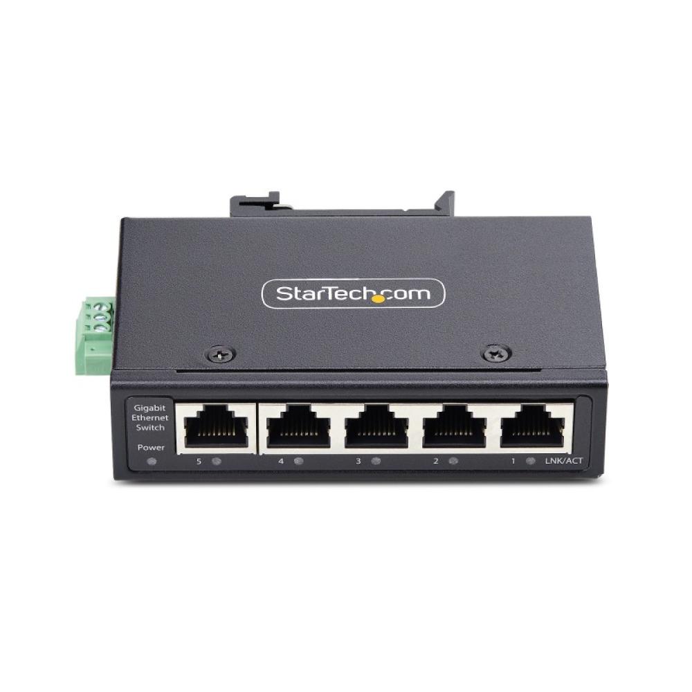StarTech.com - Switch Ethernet Industrial de 5 Puertos no Gestionado IP30 - Ethernet 100/1000 - Montaje en Pared o Carril DIN -