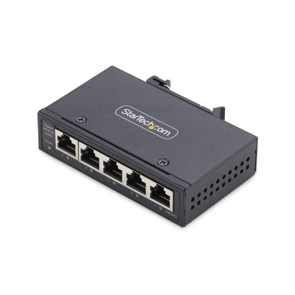 StarTech.com - Switch Ethernet Industrial de 5 Puertos no Gestionado IP30 - Ethernet 100/1000 - Montaje en Pared o Carril DIN -