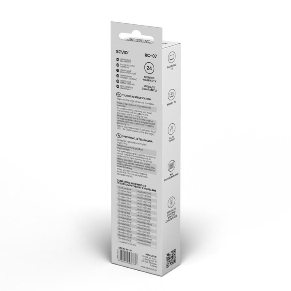 Savio - RC-07 do TV Samsung mando a distancia IR inalámbrico TV, Sintonizador de TV Botones