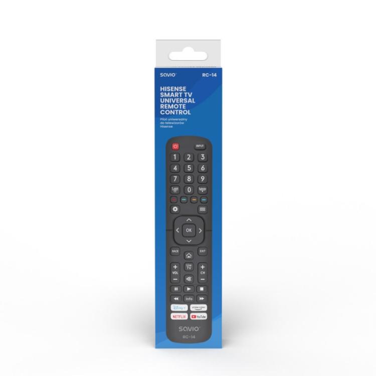 Savio - RC-14 Universal remote control/replacement for HISENSE SMART TV mando a distancia IR inalámbrico TV, Sintonizador de TV
