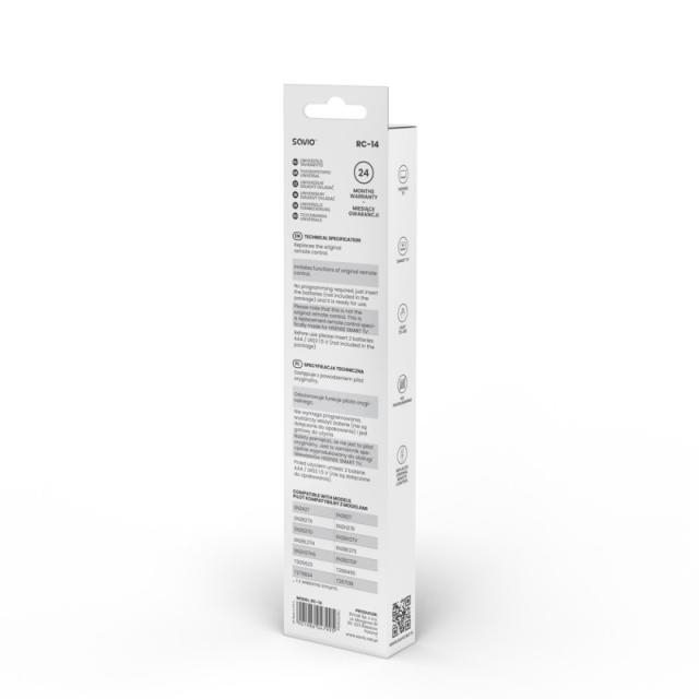 Savio - RC-14 Universal remote control/replacement for HISENSE SMART TV mando a distancia IR inalámbrico TV, Sintonizador de TV