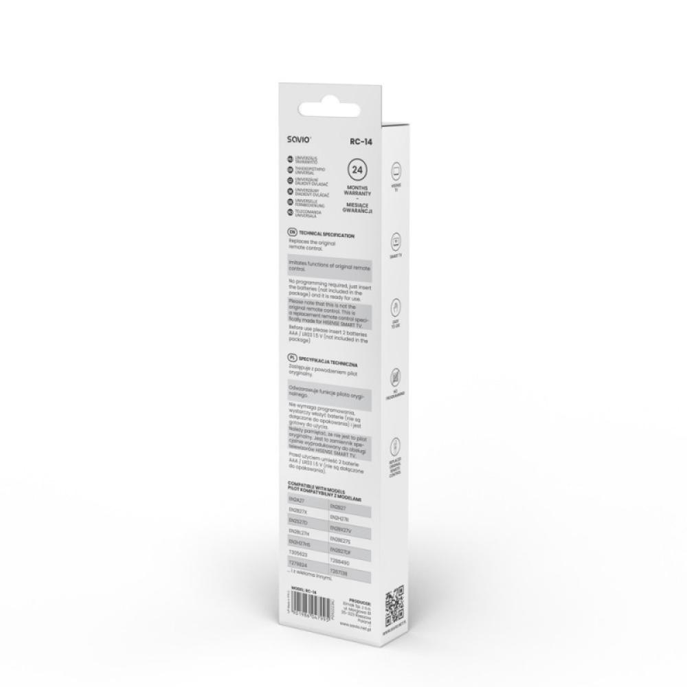Savio - RC-14 Universal remote control/replacement for HISENSE SMART TV mando a distancia IR inalámbrico TV, Sintonizador de TV