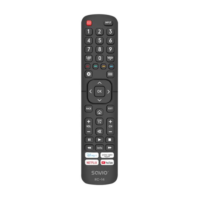 Savio - RC-14 Universal remote control/replacement for HISENSE SMART TV mando a distancia IR inalámbrico TV, Sintonizador de TV