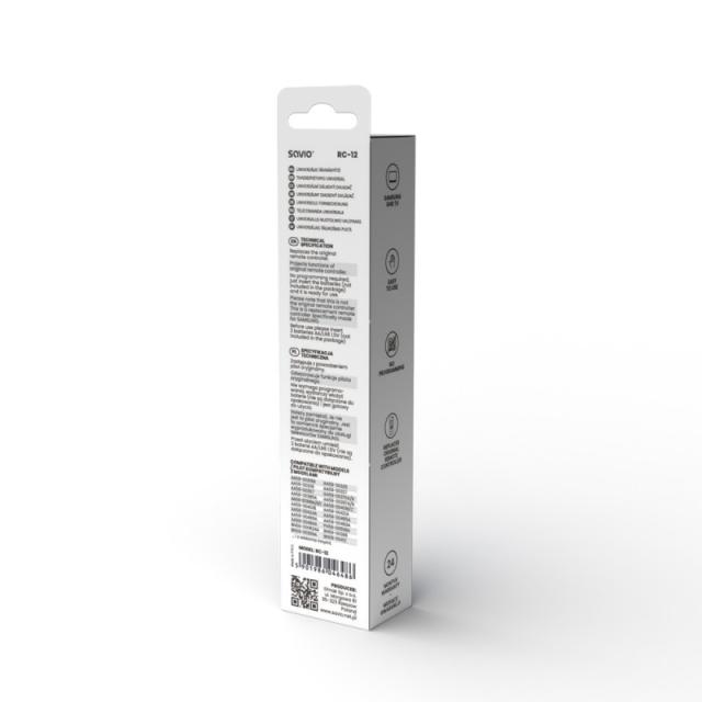 Savio - RC-12 remote control IR Wireless TV Press buttons mando a distancia IR inalámbrico Botones