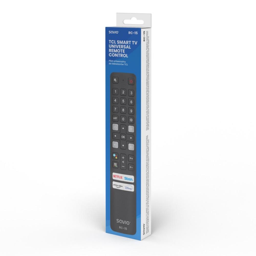 Savio - RC-15 universal remote control/replacement for TCL SMART TV mando a distancia IR inalámbrico Botones