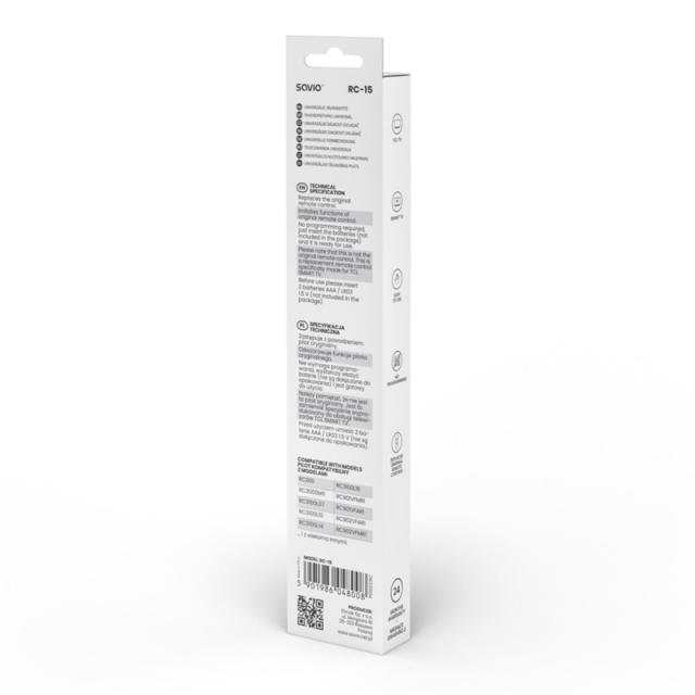 Savio - RC-15 universal remote control/replacement for TCL SMART TV mando a distancia IR inalámbrico Botones