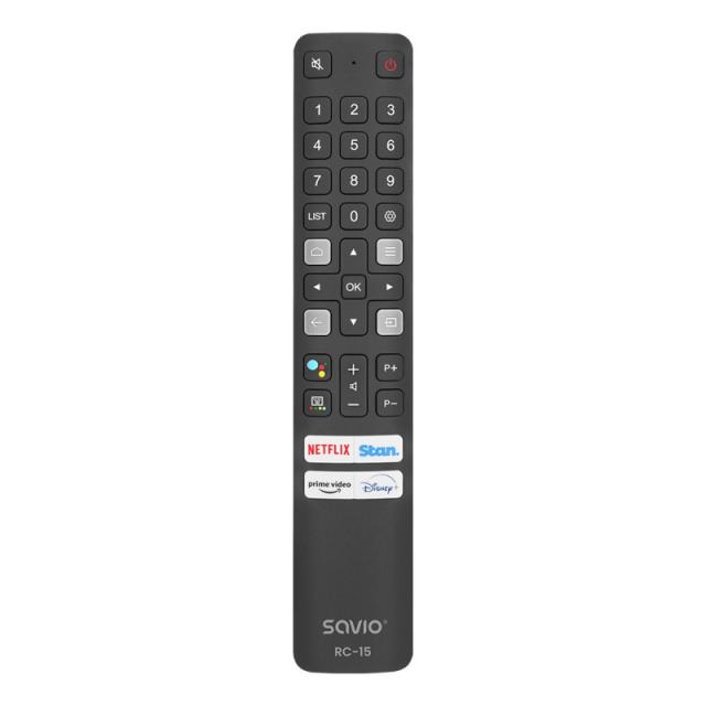 Savio - RC-15 universal remote control/replacement for TCL SMART TV mando a distancia IR inalámbrico Botones