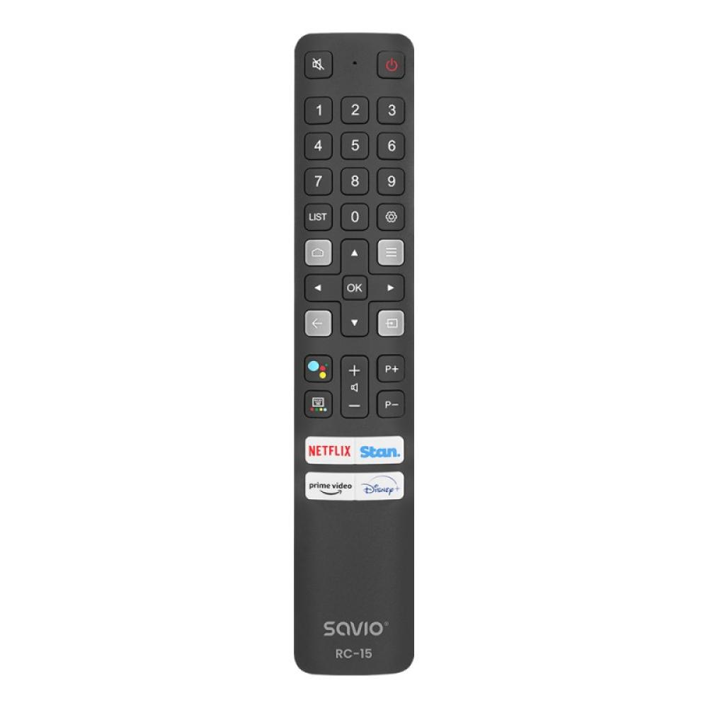 Savio - RC-15 universal remote control/replacement for TCL SMART TV mando a distancia IR inalámbrico Botones