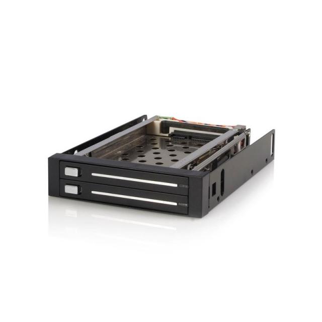 StarTech.com - Rack Móvil Backplane de 2 Discos Duros HDD SATA 2,5" Pulgadas sin Bandeja Bahía 3,5"