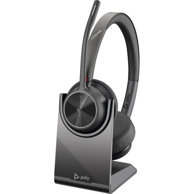 HP Poly - Auriculares Poly Voyager 4320-M con certificación para Microsoft Teams + llave BT700 + soporte de carga