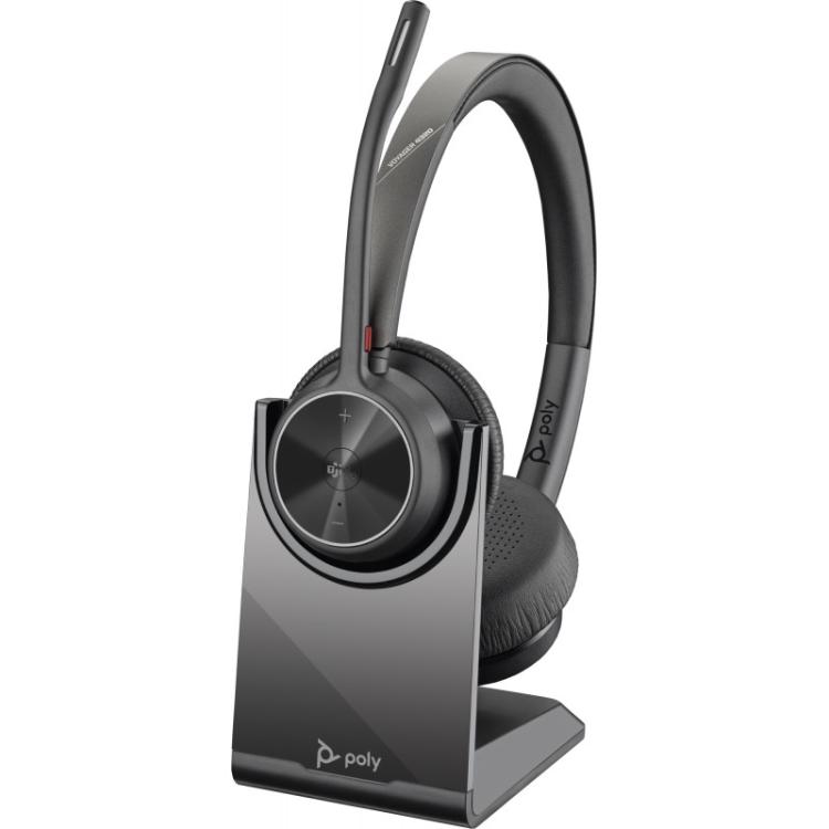 HP Poly - Auriculares Poly Voyager 4320-M con certificación para Microsoft Teams + llave BT700 + soporte de carga