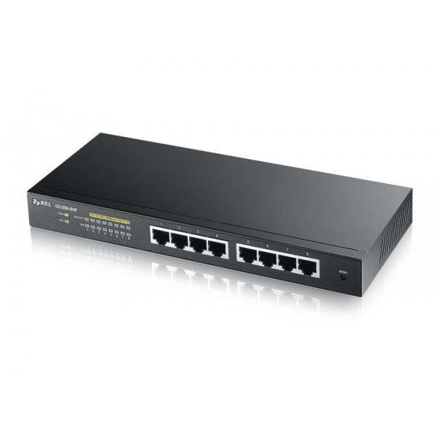 Zyxel - GS1900-8HP Gestionado L2 Gigabit Ethernet (10/100/1000) Energía sobre Ethernet (PoE) Negro