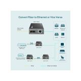 TP-Link - MC210CS convertidor de medio 1000 Mbit/s 1310 nm Monomodo Negro - MC210CS V1