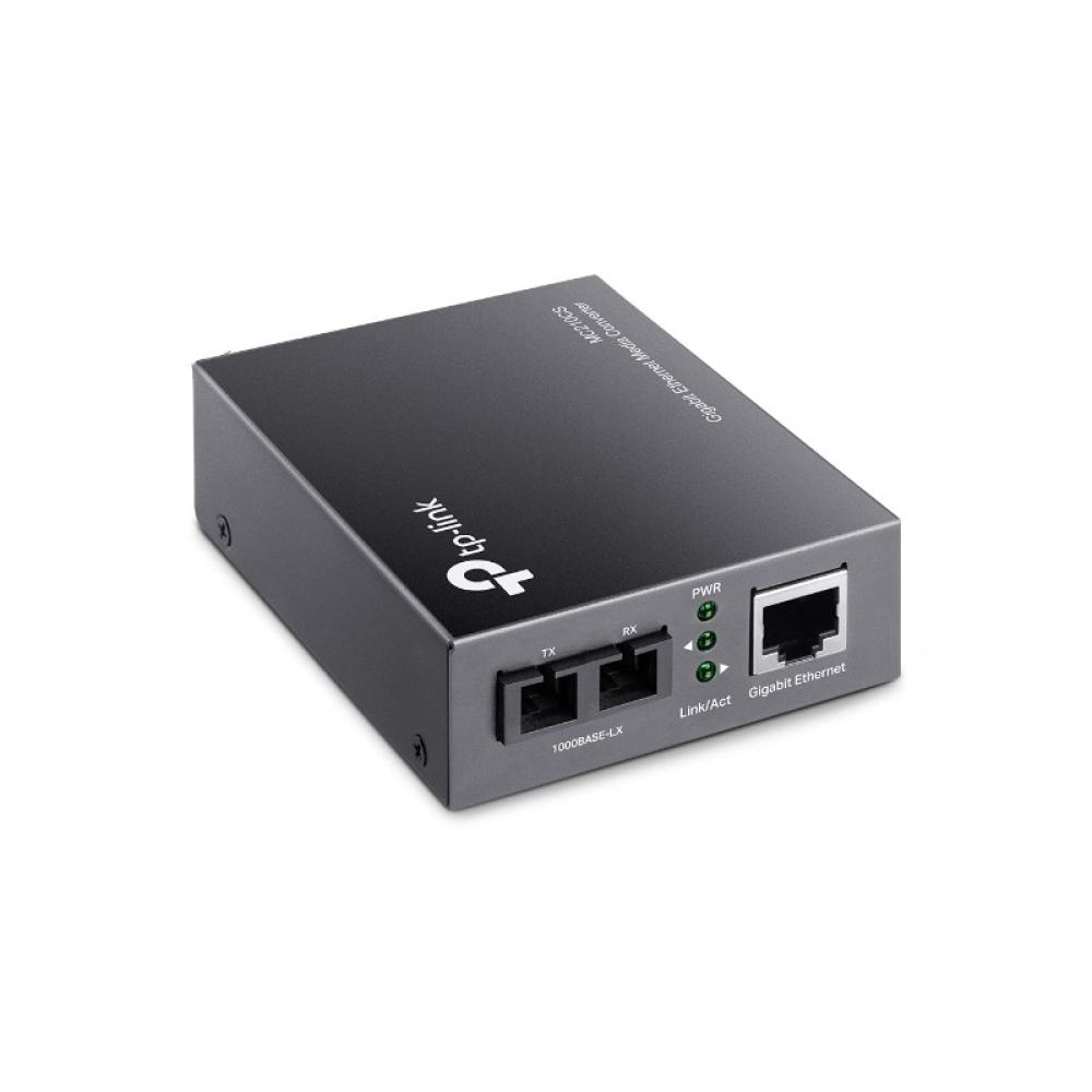 TP-Link - MC210CS convertidor de medio 1000 Mbit/s 1310 nm Monomodo Negro - MC210CS V1